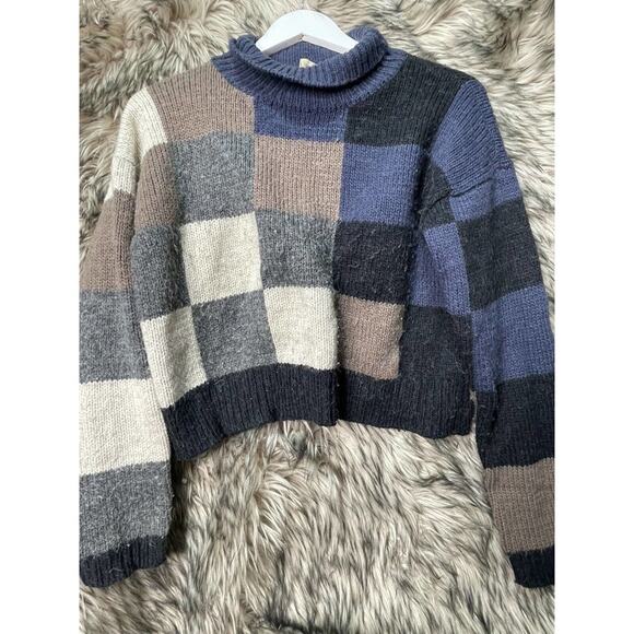Current Elliott Checkered Wool Blend Sweater Women's Size 2 - Picture 2 of 5